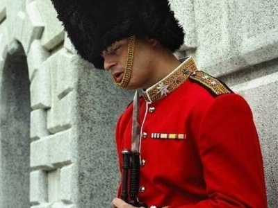 Queen's Guard Caught Sleeping