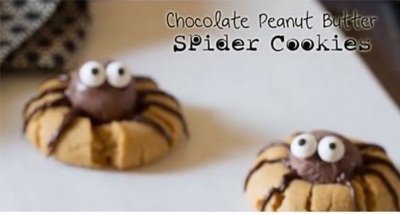 Chocolate Peanut Butter Spider Cookies