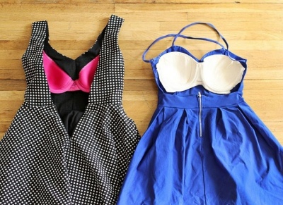 Sew Bra Cups into the Inside Part of a Backless Dress for Support