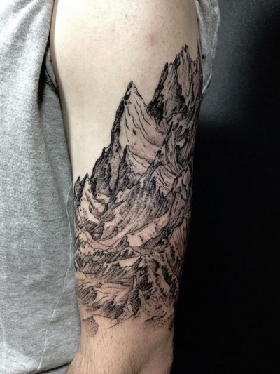 A Sleeve Mountain Tattoo