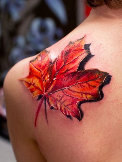 Leaf 3D Tattoo