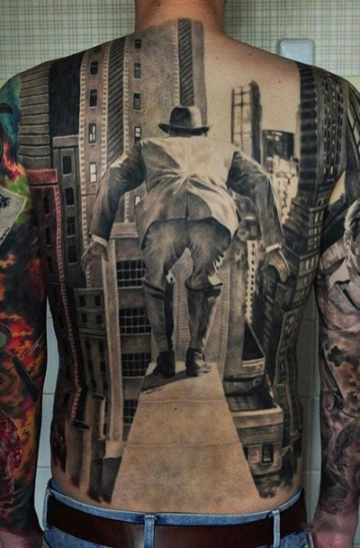 Ledge Man 3D Tattoo