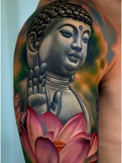 This 3D Buddha Tattoo