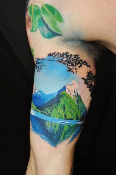 This Color Mountain Tattoo