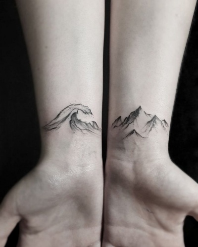 This Tides And Mountains Wrist Tattoo!