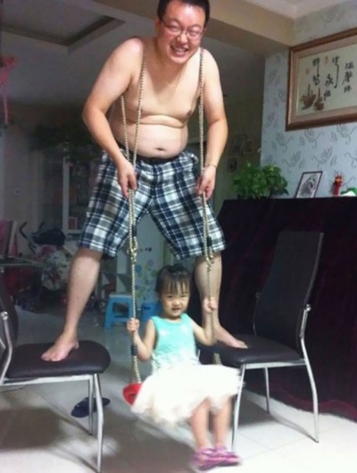 This Dad Who Became a Swing for His Daughter