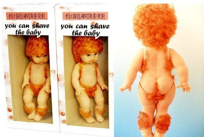 A Baby Doll Asking to Shave its Body Hair