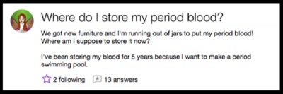 This Lady Who Wants a Period Blood Swimming Pool