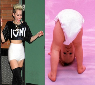 Miley Cyrus Vs Baby With Diapers