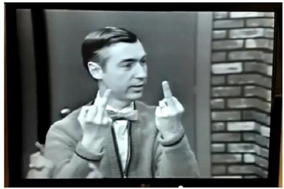 Mr. Rogers Flipping The Bird