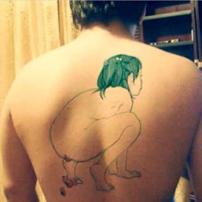 Disgusting Pooping Tattoo 