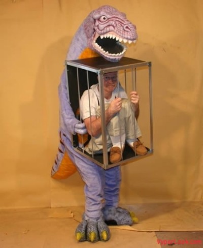 Dino/man in cage costume