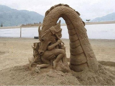 Sand dragon sculpture