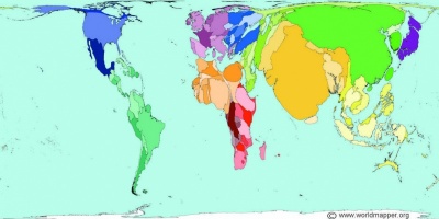 Country Sizes If They Were in Proportion with Their Population