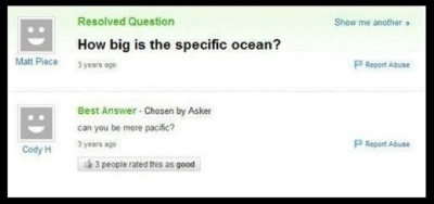 How Big is Specific Ocean?