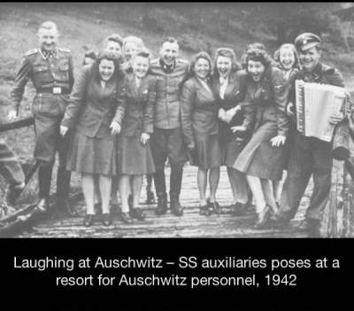 SS Auxiliaries Laughing at Auschwitz 