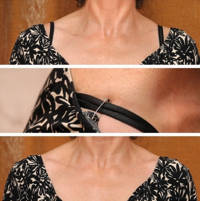 A Safety Pin Solves the Wide-neck Dress Problems