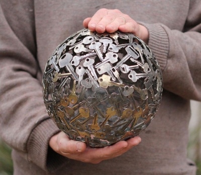 A Beautiful Looking Metal Sphere Made out of Keys