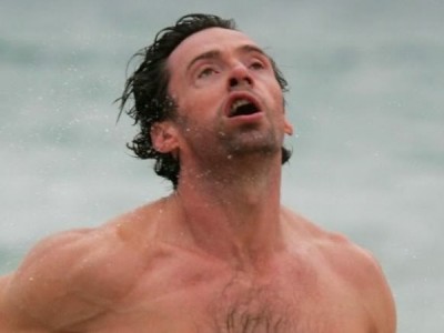 Hugh jackman on beach